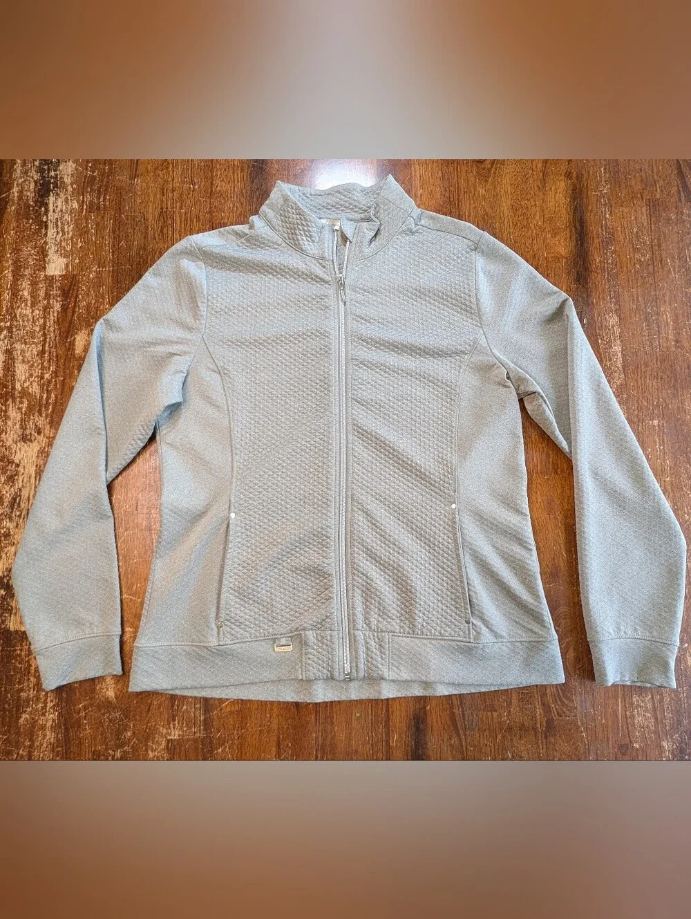 Lady Hagen Gray Jacket Womens Large Quilted Full Zip Golf Activewear Athleisure